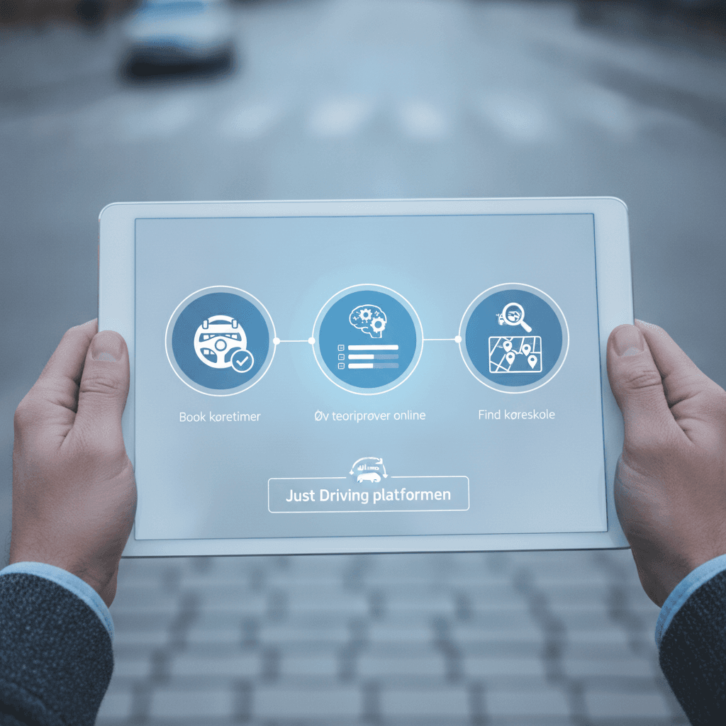 Få overblik over dit kørekortforløb. Book køretimer, øv teoriprøver online og find den rette køreskole – alt samlet ét sted på Just Driving platformen.